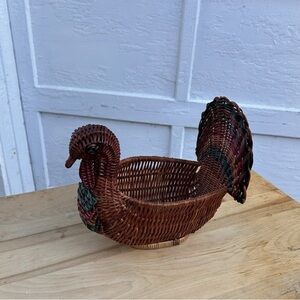 Vintage Turkey Wicker Basket